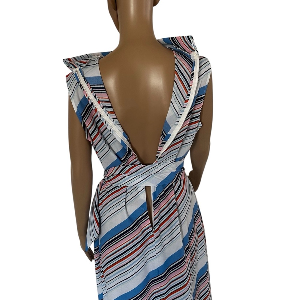 Lady Blair Vintage PolyesterMulti  Color Striped Boho, Hippie Maxi Dress - Picture 4 of 14